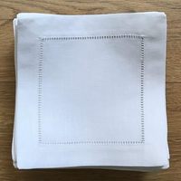 Serviette de cocktail en lin blanc 6x6 pouces, dessous de verre en lin, nappe de fête 100% lin, super rapport qualité-prix, vente en gros