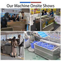 Dubbele tank groentewasmachine Fruit Maïs Garnalen Vlees Ultrasone ozonbelwasmachine met vier manden