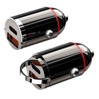 Chargeur de voiture USB C 60W à 2 ports [30W PD PPS QC 3.0] en alliage d'aluminium, prise allume-cigare USB rapide pour Google et Xiaomi – Offre Spéciale