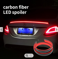 Noir Fiber De Carbone 12V LED Lampe Unique Lumière Voiture Tronc Frein Lampe Spoiler Auto Toit Tronc Queue Spoiler Bande Fixe Éclairage
