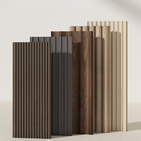 Échantillon gratuit, vente en gros d'usine, panneau de grille en bois, panneau de grille ondulé, panneau de grille solide, poli, imperméable, panneau de fond de télévision