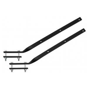 Stendibiancheria da balcone 60 cm in ferro verniciato nero con piastre di fissaggio e perni zincati - Product Image 1