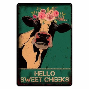 Pourquoi bonjour âne cerf cochon métal étain signes mur affiche Plaque Vintage fer peinture décoration pour la maison café salon Club Bar - Product Image 3