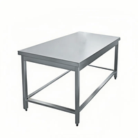 Table de cuisine professionnelle en acier inoxydable, base ouverte, deux niveaux, roulettes, capacité de charge de 1000 kg/m, pour hôtels et restaurants