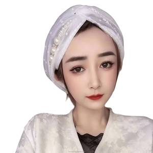 Chapeau pour femme YASEEN, foulard musulman tissé perlé tricolore, respirant, écologique et tendance, avec bonnet intérieur en dentelle - Product Image 6