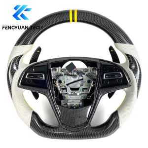 Volante de Fibra de Carbono Forjado para <span class=keywords><strong>Cadillac</strong></span> <span class=keywords><strong>Cts</strong></span> v Ats Ct5 Xt6 Ct4 <span class=keywords><strong>Cts</strong></span>-v <span class=keywords><strong>3.6</strong></span> F1 Srx STS XTS Escalade Coupe 2016 2008 2004 - Product Image 1