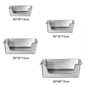 Bac à litière personnalisé en acier inoxydable de grande taille avec grille de tamisage pour lapins, cochons d'Inde et furets – Toilettes pour animaux de compagnie faciles à nettoyer - Product Image 5