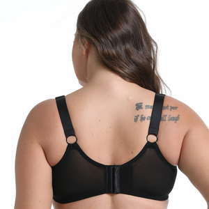 Maßgefertigter Seitenstützender Komfort-Bralette Vollständige Abdeckung Push-Up Einfarbig Bestickter Übergrößen-Bügel-BH mit Spitze für Damen - Product Image 5