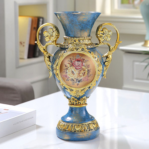 European <b>vase</b> ornament, living room flower arrangement, home wedding decoration, simulated flower handicrafts - Product Image 4