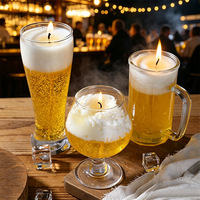 Neuartige Handgemachte Simulierte Bierkrug-förmige Duftkerze Großhandel Wohndekor Souvenirs Geschenke Gelee-Wachs Glasbecher Duftkerzen