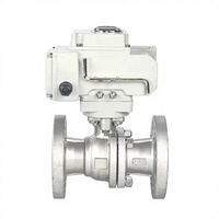 Vanne à boisseau sphérique électrique à 2 voies à actionnement motorisé, haute température, DC24V, DN50, PN16, à brides, en acier inoxydable SS304/SS316, pour l'eau - Offre Spéciale