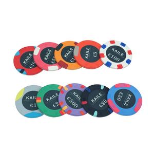 Fichas de póker grabadas personalizadas <span class=keywords><strong>Euro</strong></span> 10g 39mm 43mm FICHA DE <span class=keywords><strong>Casino</strong></span> de cerámica diseño privado sin Moq para Caisno Poker Club Game - Product Image 5