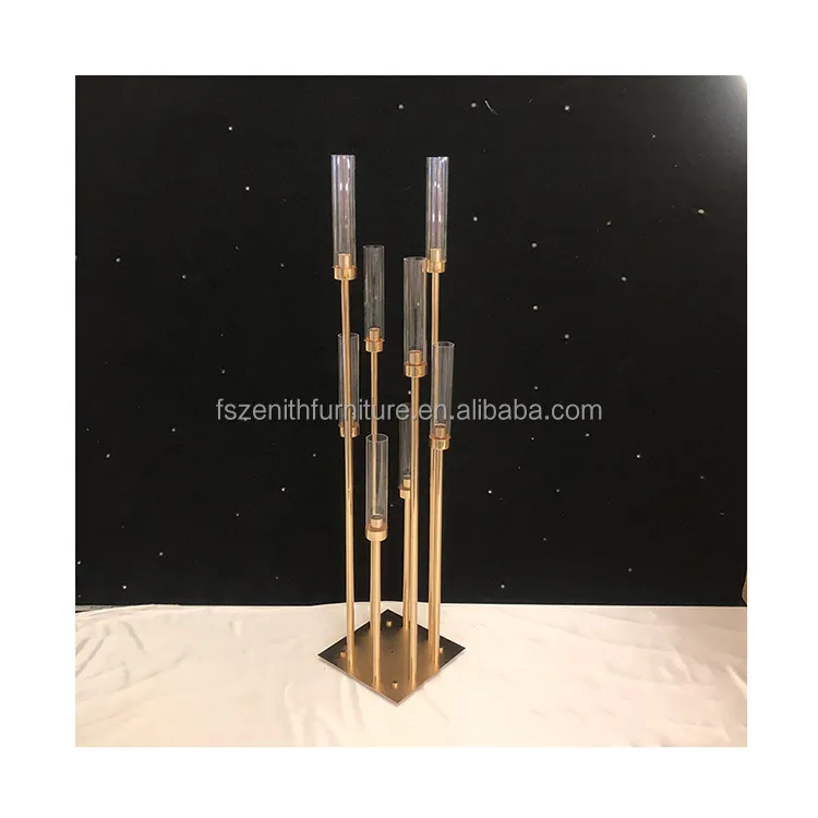 8 / 10 Arms Table Centerpieces Decoration Candlestick Holder Acrylic Crystal Candle Stick Gold Wedding Candle Holder