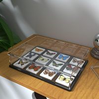 Vitrine en acrylique pour livres et médailles, boîte de présentation en acrylique transparent polyvalent avec base noire pour badges, pièces de monnaie et cartes