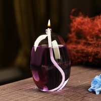 Bougie à l'huile en forme de coeur lampe en verre de table liquide réutilisable support de lampe à huile décoration de fête de mariage belle