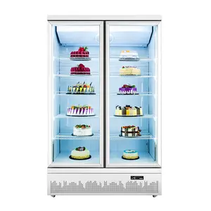 CE glass cabinet showcase upright freezer display ice cream cake