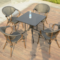 Meubles de balcon, mobilier de loisirs en plein air pour tables basses et chaises de restaurant, meubles en Teslin, chaises et tables
