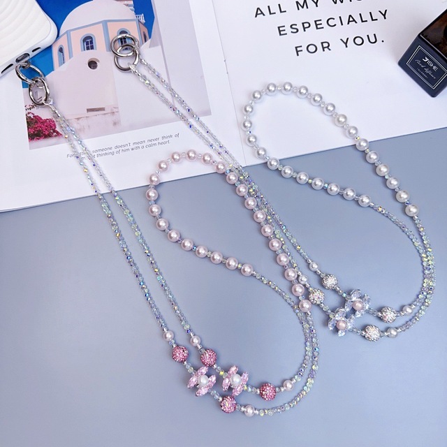 HP325 New Crystal Beaded Phone Crossbody Chain High-end Pearl Crossbody Strap Chain Phone Case Pendant Decoration for Women 2026