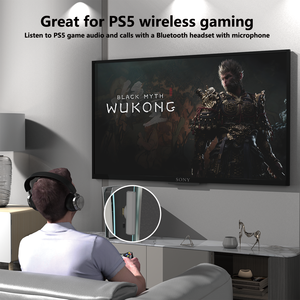 PC 플러그 용 블루투스 <span class=keywords><strong>5</strong></span>.0 어댑터 용 USB 헤드폰 스피커 용 블루투스 동글 무선 PS5 게임 오디오 분배기 - Product Image 4