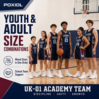 Uniforme de Baloncesto Escolar del Reino Unido, Jersey y Pantalones Cortos Personalizados con Nombre y Número, Tallas Mixtas para Universidades, Clubes, Academias y Pedidos de Equipos