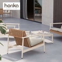 Ensemble de canapés de jardin en rotin de haute qualité, moderne, pour terrasse, balcon, patio, avec structure en métal