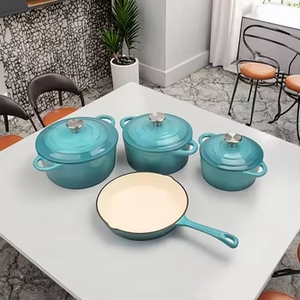 Set <span class=keywords><strong>di</strong></span> pentole da forno olandesi in ghisa smaltata, - Product Image 1