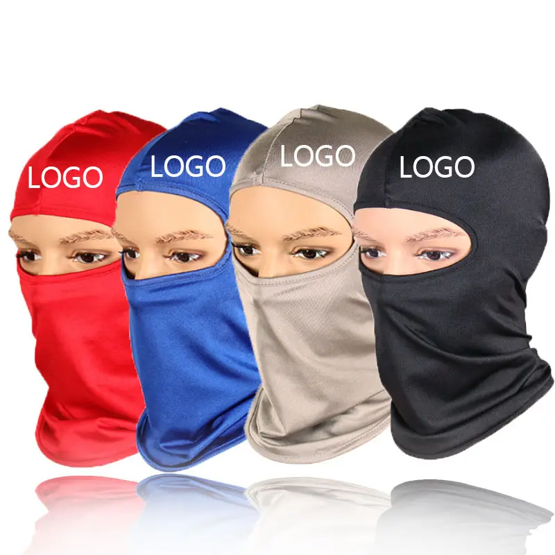 Jual Panas Kustom Logo Motor Berkerudung Tahan Angin Masker Wajah Bernapas Penutup Wajah Penuh Memancing Balaclava Masker Ski