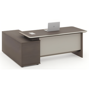 कार्यालय एल आकार के लक्जरी प्रबंधक कंप्यूटर कार्यकारी छत लकड़ी के काम डेस्क डिजाइन और कुर्सी सेट के लिए आधुनिक तालिका - Product Image 1