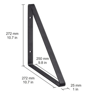Rustic Triangle Black <strong>Shelf</strong> Brackets <strong>Wall</strong> <strong>Mounted</strong> Heavy Duty <strong>Shelf</strong> Support Floating <strong>Shelf</strong> - Product Image 3