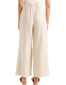 <span class=keywords><strong>Pantaloni</strong></span> Formali Estivi in <span class=keywords><strong>Lino</strong></span> ODM per <span class=keywords><strong>Donna</strong></span>, Personalizzabili, a Vita Alta, Gamba Larga, per Ufficio - Product Image 3