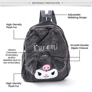 <span class=keywords><strong>Mochila</strong></span> <span class=keywords><strong>Escolar</strong></span> Infantil de Peluche con Diseño de Dibujos Animados, Personalizable, Suave, de <span class=keywords><strong>Kuromi</strong></span>, Pikachu y Lotso, Venta al Por Mayor - Product Image 5