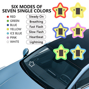 Luce di Avvertimento <span class=keywords><strong>LED</strong></span> Solare per Auto, Triangolare, per Lunotto Posteriore, Atmosfera RGB, Lampeggiante, Impermeabile, Universale per Esterni e Interni - Product Image 4