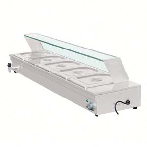 Matériel de cuisine : Bain-marie électrique en verre pour maintien au chaud des aliments, avec écran de présentation, pour buffet et soupes, en fer, 2.8KW - Product Image 3