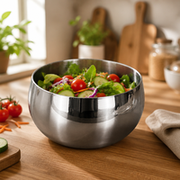 Bol à salade en acier inoxydable 304 pour la restauration, bassine de cuisson, bol à soupe, bol à nouilles froides, bol à nouilles instantanées pour la vente en gros