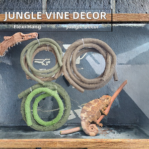 Grün Braun Flexible Künstliche Dschungel Kletter reben Hängende Reptilien pflanzen Faux für Reptilien & Amphibien zubehör Dekoration - Product Image 3