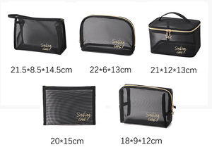 Sac de maquillage de voyage personnalisé de haute qualité, pochette de rangement, sac cosmétique en nylon à mailles, sac de maquillage pour femme - Product Image 4