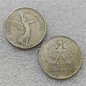 Pièces de monnaie commémoratives de style antique, 5 zlotych de Pologne, 1927, 1928, 1930, 1931, 1932, cadeaux, décoration de la maison - Product Image 2