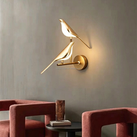 Lampe murale LED créative et tendance à commande par interrupteur, thème oiseaux, pour chambre, balcon et escalier