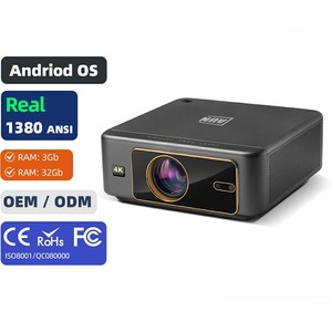โปรเจคเตอร์พกพา Android 1080p 4K สำหรับดูหนังกลางวัน โฮมเธียเตอร์ สมาร์ททีวี ราคาประหยัด คุณภาพระดับมืออาชีพ เหมาะสำหรับเด็ก ดูนิทาน Google GTV U002 - Product Image 1