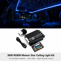 Kit de plafond étoilé à fibres optiques LED 36W RGBW pour voiture avec effet de météore étoile filante