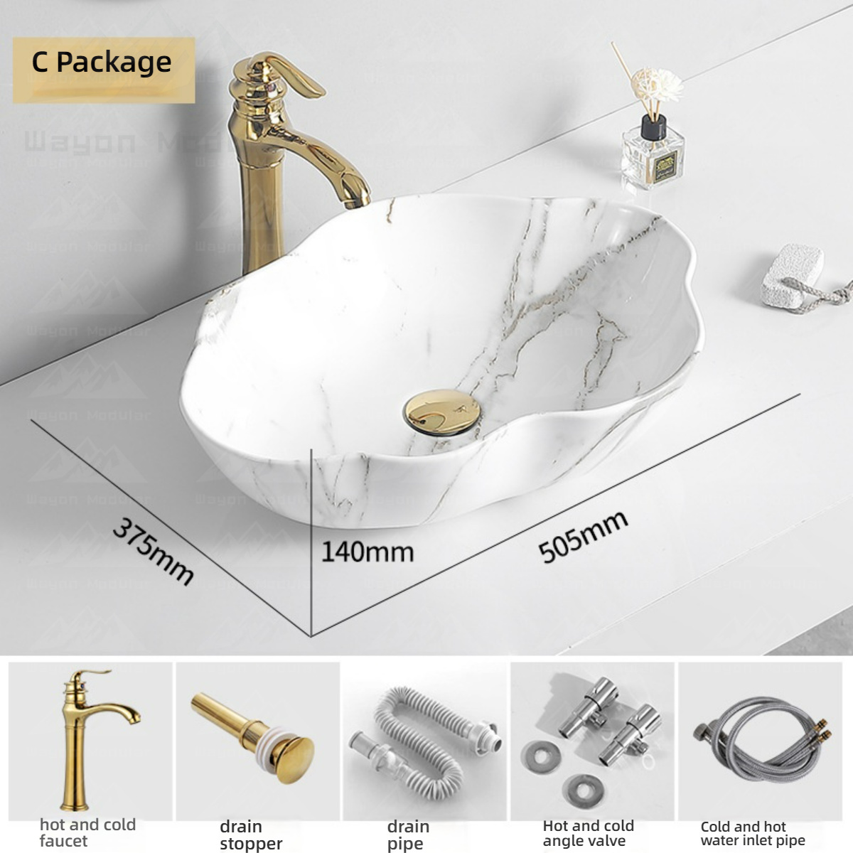 Package C (with faucet hardware)