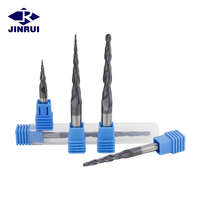 JR134 0.1mm-2mm CNC conique boule nez fraise carbure conique fraise pour bois aluminium