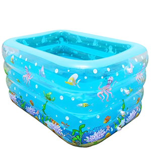 Piscine gonflable rectangulaire transparente de haute qualité, baignoire en <span class=keywords><strong>plastique</strong></span> pour bébé, piscine portable pour enfants, fosse à balles pour intérieur et extérieur - Product Image 4