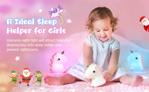 <span class=keywords><strong>Veilleuse</strong></span> LED à gradation et contrôle tactile <span class=keywords><strong>Licorne</strong></span> avec matériau en silicone et batterie incluse pour bébés et enfants - Product Image 5