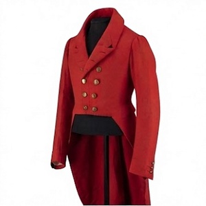 Men's <b>Red</b> Regency Coats <b>dated</b> Handmade Embroidery 1810-1830 British Wedding Tailcoat Men's - Product Image 3