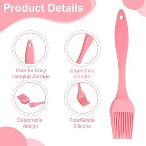 Food Grade Silicone <b>Bbq</b> Cooking Basting Oil Brush, Heat Resistant Detachable Basting Pastry Brush for Kitchen - Product Image 4