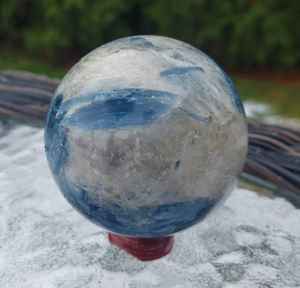 Venta al por mayor Ágata natural Piedra preciosa Cianita azul Esfera curativa Cristales de bola Tipo de producto Bola de cristal Producto artesanal - Product Image 5