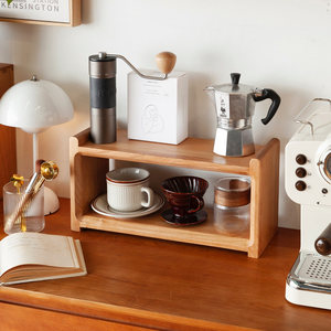 NKOL Minimalist Wood Double Shelf Storage Rack for Coffee Mugs <b>Tea</b> Set Organizer Kitchen Desktop <b>Stand</b> Durable Non Folding Desig - Product Image 1