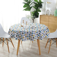 Vente chaude Polyester Coton Table Ronde Nappe Coloré Coton Lin Imprimé Nappe Table