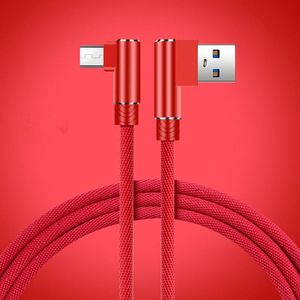 Wholesale 1M 2M 3M <b>USB</b> <b>to</b> Type C 2.4A Fast Charging Data <b>Cable</b> Nylon Braided 90 Degree Elbow Micro <b>USB</b> Phone <b>Cable</b> - Product Image 6